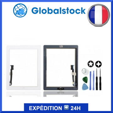 Vitre tactile pour iPad 4 Blanc + Outils