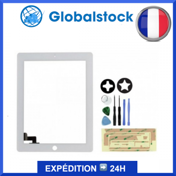 Vitre tactile pour iPad 2 Blanc + outils