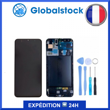 Ecran lcd + vitre tactile sur Châssis pour Samsung Galaxy A71 (A715F) Noir Oled + outils