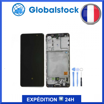 Ecran LCD + vitre tactile sur Châssis pour Samsung Galaxy A41 (A415F) Noir + outils