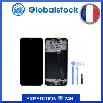 Ecran LCD + vitre tactile sur châssis pour Samsung Galaxy A10 +outils et colle A