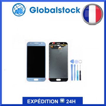 Ecran LCD + Vitre tactile pour Samsung Galaxy J3 2017 Bleu (J330F) TFT + Outils
