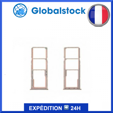 Tiroir double SIM + micro SD pour Samsung Galaxy A71 (A715F) Rose Prisme