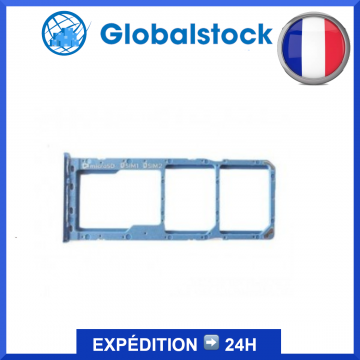 Tiroir Double Sim + SD pour Samsung Galaxy A7 2018 (A750F) Bleu