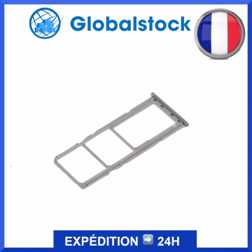 Tiroir double SIM + micro SD pour Samsung Galaxy A30s / A50s Blanc