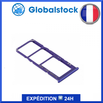 Tiroir double SIM + micro SD pour Samsung Galaxy A30s / A50s/ A70s Violet