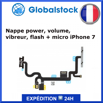 Nappe power, volume, vibreur, flash + micro pour iPhone 7