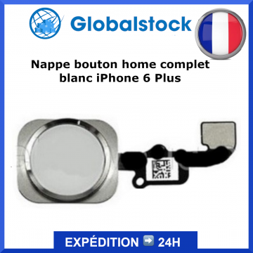 Nappe bouton home pour iPhone 6 Plus Blanc