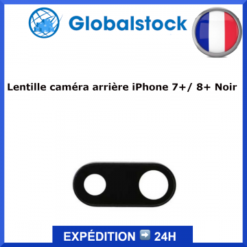 Lentille caméra arrière pour iPhone 7+/ 8+ Noir